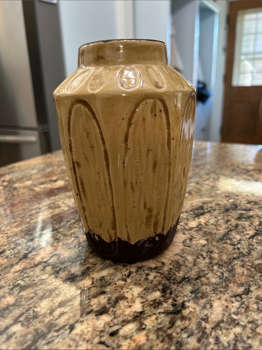 Mid Century Style Ixia Regal brown ceramic decorative vase